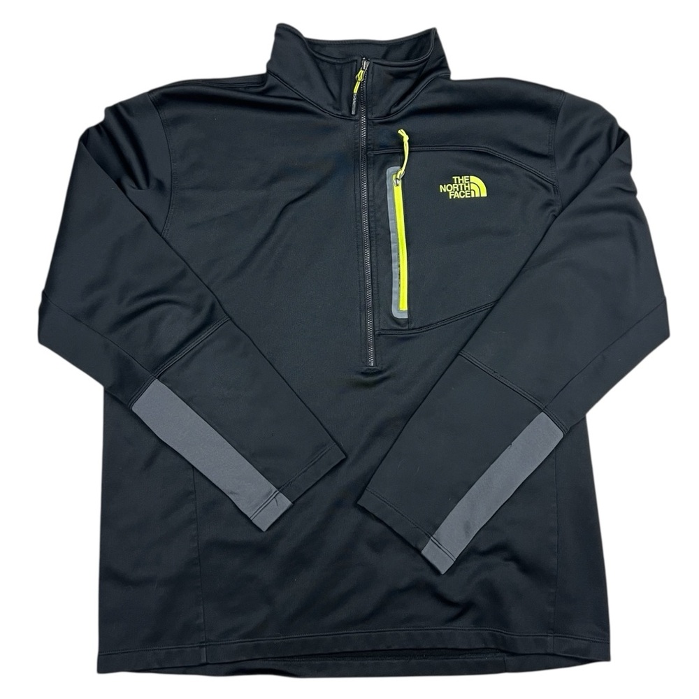 The North Face Sweatshirt Men’s XL 1/2 Half Zip Pullover Black Yellow Gray‎ - Picture 2 of 13